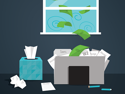 Tax Time flat design illustration money tax season