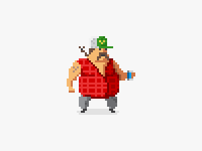 Little Redneck game illustration pixel art