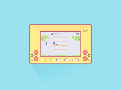 Tribute to Game & Watch Lion Game 80s game lion nintendo pastel video game