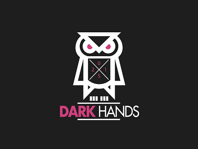 DARK HANDS Logo brand clothing company logo owl pink