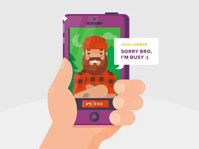 Bad news / Jack Lumber character flat hand illustration lumber lumberjack phone simple stolz