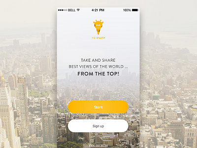 Intro App app application giraffe ios 8 iphone rooftop ui user interface yellow