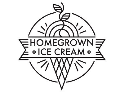 Homegrown Ice Cream logo cream design homegrown ice logo minimalist simple