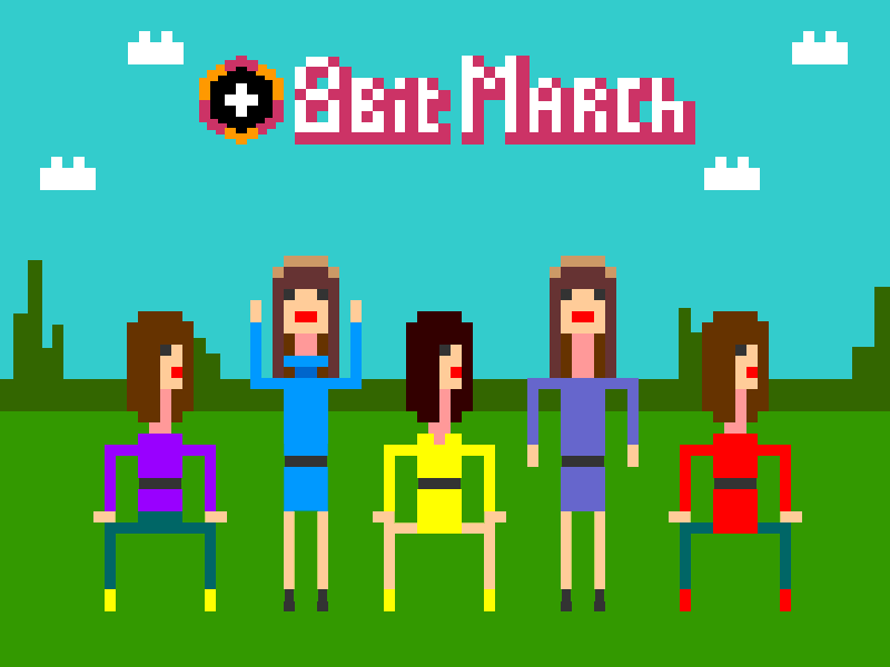 8 March Gift card International Women's Day 8 bit 8 march dance gif holiday women