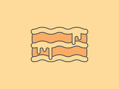 Ooey, Gooey Lasagna Icon cheese food icon lasagna melty vector yum