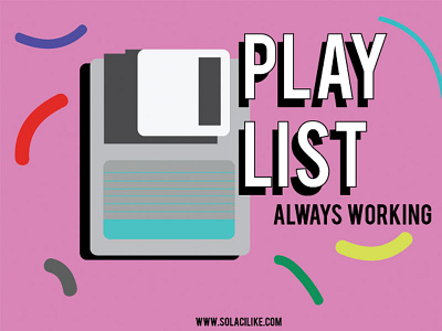 Playlist 1: Always Working illustration illustrator music playlist vector