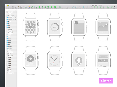 Apple Watch sketch apple music screen siri sketch stock watch