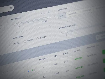 Fantasy Sports App app clain components dashboard fantasy sports form high fidelity perspective screenshot slider ui ux