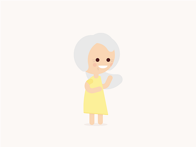 Grandma Adeline family flat girl grandma illustration