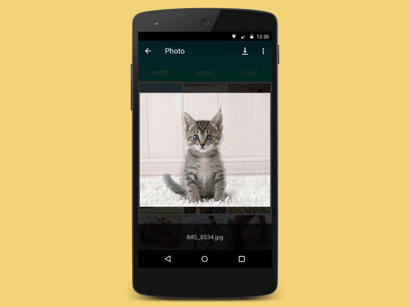 Download gesture and animation in Android application android app application download gesture material