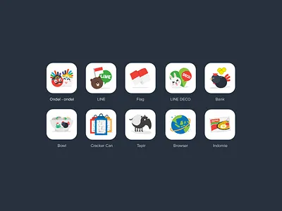 Indonesian Icons ai design element graphic icon icons illustrator indomie indonesian line project tapir