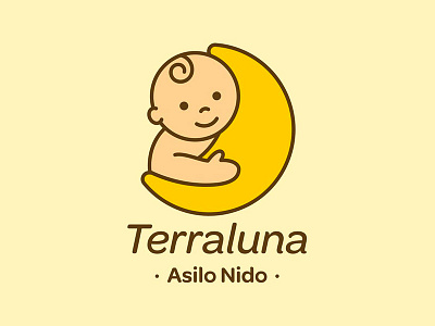 Terraluna baby flat hug kid logo martinopennati minimal moon nursery