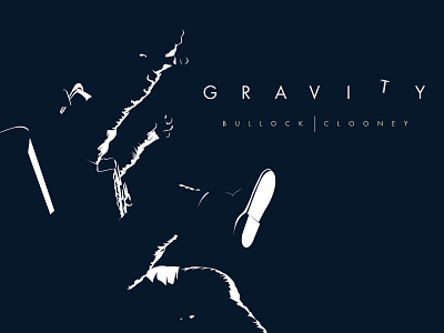 Gravity Movie Poster bullock clooney experiment gravity illustration minimal monochromatic movie poster