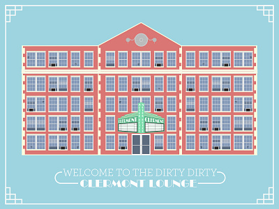 Clermont Lounge 2d architecture atlanta building city georgia post card print design