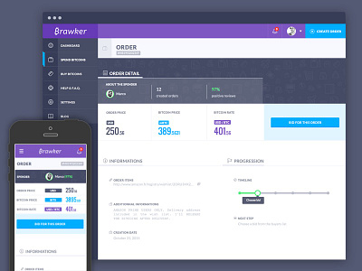 Brawker order page bitcoin breadcrumb fields form grid help label navigation order responsive ui walkthrough