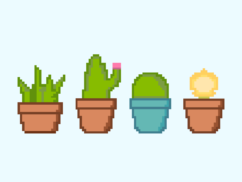 Pixel Plants 8bit animation cactus gif graphics icon icon design illustration pixel pixel art plants