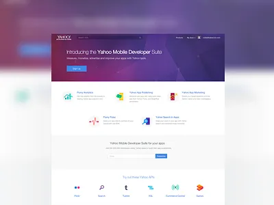 Yahoo Developer Network developer mobile network responsive sdk website yahoo