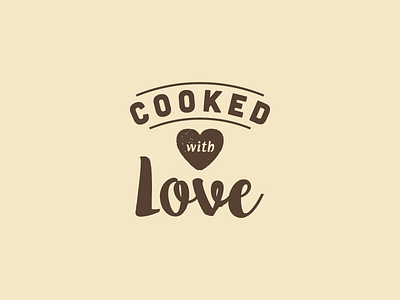 Cooked with Love custom food type typography