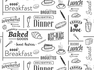 Bakery pattern bakery food illustration pattern vector