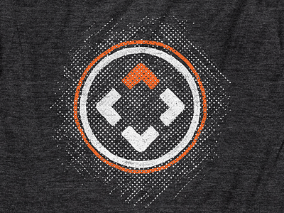 Shirt Design // NPCC [3] charcoal circle gray halftone logo north point community church orange particles shirt white