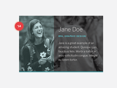 Student Spotlight college design higher ed profile ui web web design