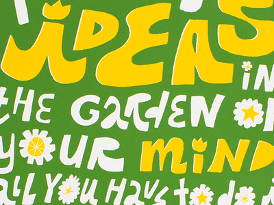 growing ideas floral fred rogers green hand lettered illustration quote typography yellow