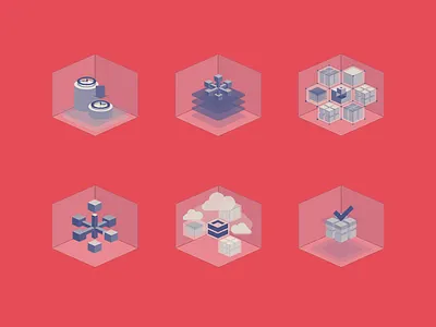 AlpacaDB Features Icons 3d flat geometric graphic icon pictogram simplicity