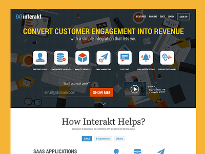 Interakt.co - Home Page design landing photoshop saas ui website