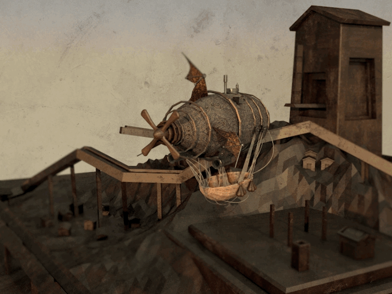 Airship cinema4d，gif，aftereffect