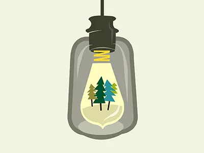 bombilla forrest lamp light three