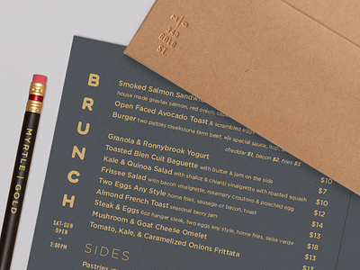 Myrtle Gold Materials branding brooklyn identity restaurant