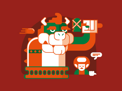 Bowser bowser character design games illustration nintendo retro super mario bros vector videogame villain