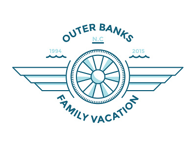 Family vacation badge badge illustration lock up minnesota vacation wheel wings