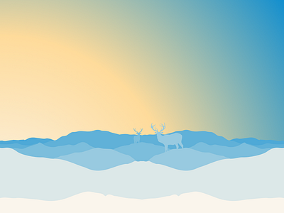 Deer deer illustration minimalist mountains stag vector