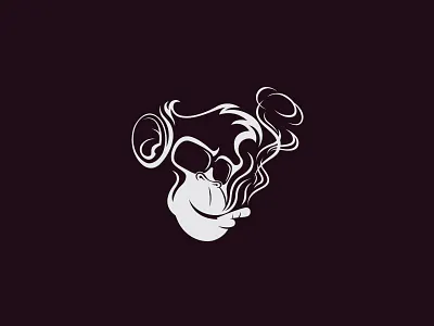 Puff Monkey character illustration cigarette cloud logo design marijuana mascots monkey relaxation smoke