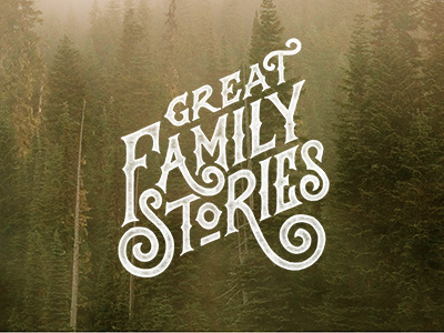 Great Family Stories Vertical Lockup grunge handdrawntype handlettering lettering stamp vintage