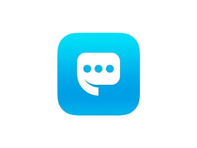 Smiling Messenger Icon apple blue chat emoticon face happy icon ios logo smile ui ux