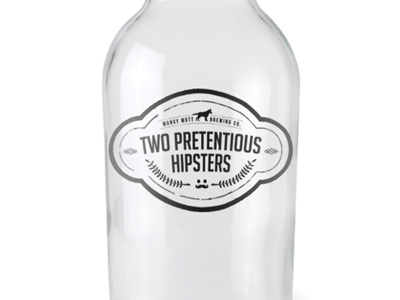 Two Pretentious Hipsters beer beer label hipster label logo