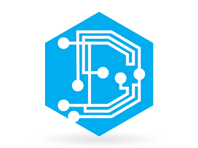 Circuit board D brand circuit board circuits letter logo mark tech technology