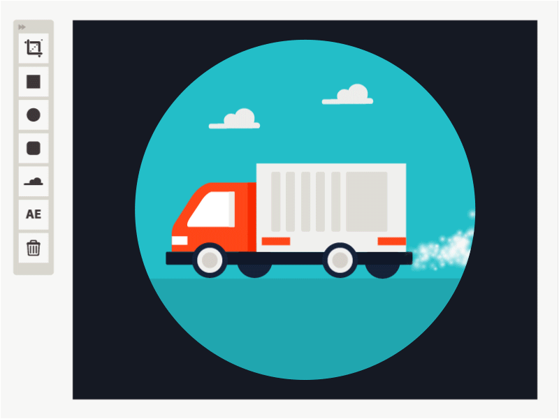 Truck animation ae aftereffect animation awesome blue flat fun gif illustration orange particle truck