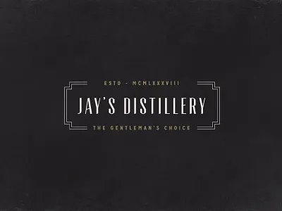Jay's Distillery alcohol bourbon dapper logo logotype lost type typography vintage whiskey