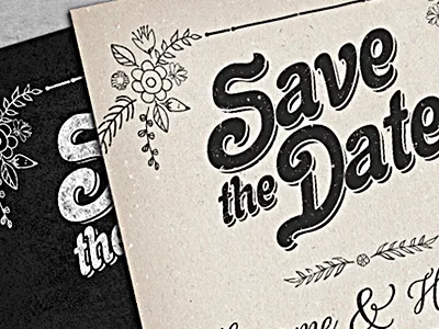 Save The Date Postcard 1 blackboard engagement invitation marriage postcard retro save the date typography vintage wedding wedding card wedding invitation