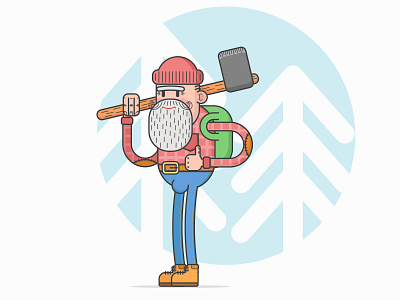 second attempt character illustration lumberjack vector