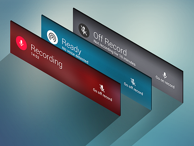 Audlog App Recording Panels audio blur flat list log in material rec record search