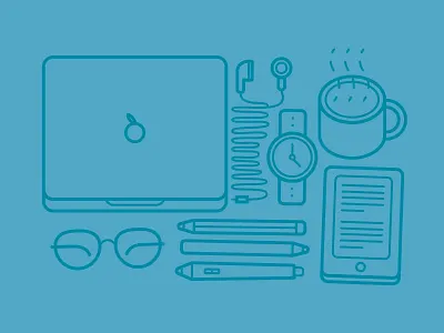 Designer's Needs editorial icon illustration line vector