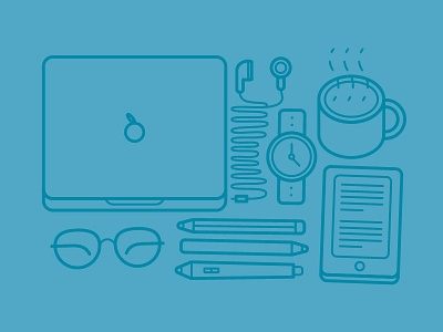 Designer's Needs editorial icon illustration line vector