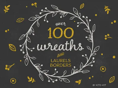 Wreaths, Laurels & Borders borders branding flower frame hand drawn invitations laurels overlays vintage weddings wreaths