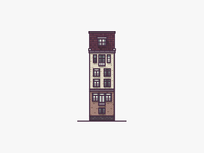 Amsterdam House amsterdam architecture bricks building flat house illustration linework simple small vector windows