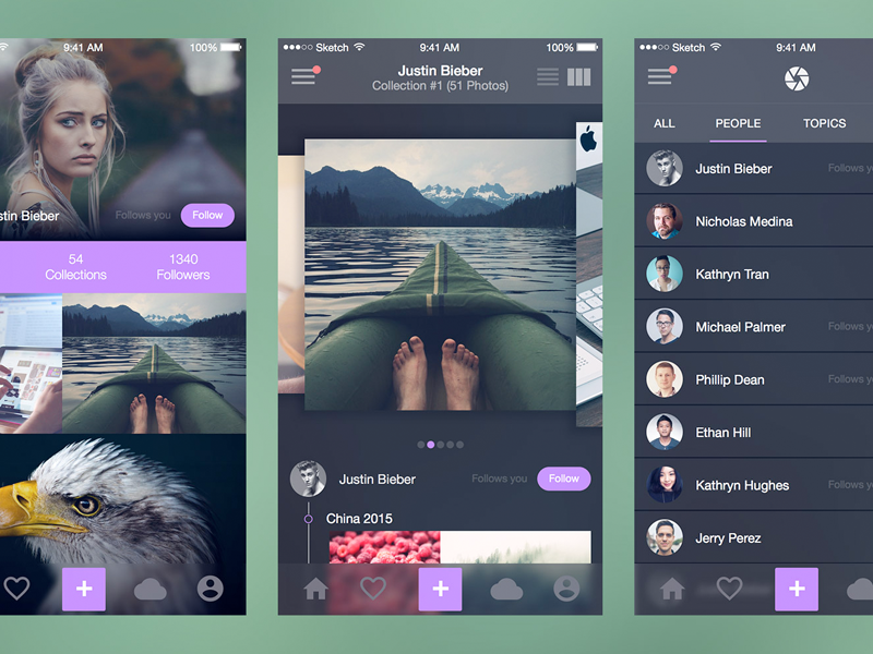 Photo Splash (Full iOS UI Kit) for Sketch file free freebie iphone mockup resource sketch sketchapp ui user experience user interface ux