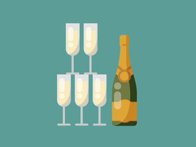 Open Bar app champagne icon open bar pict set vector